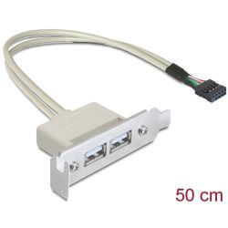 Adaptateur slot USB 2.0 2 ports A Low Profile