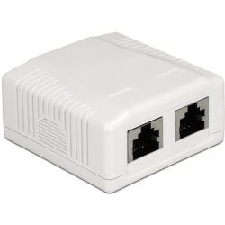 Prise monobloc 2 RJ45 STP Cat 6A