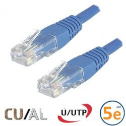 Cordon RJ45 Cat 5e U/UTP Classic  0.3m bleu