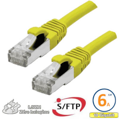 Cordon RJ45 Cat 6a S/FTP Primacy LSZH 0.3m jaune