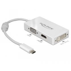 Adapteur USB Type C > VGA / HDMI / DVI blanc