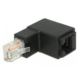 Adaptateur RJ45 M/F coudé 90° Cat6 UTP