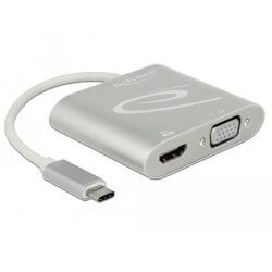 Adaptateur USB Type C > HDMI + VGA DP Alt Mode Alu