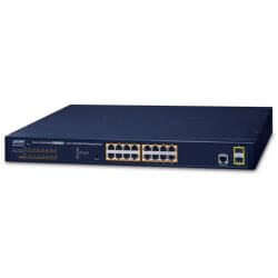 Switch L2/L4 19" 16 Giga PoE at Ext Mode 2SFP 220W