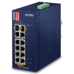 Switch indus IFGS-1022HPT 8x 100Mb PoE +2 Giga/SFP