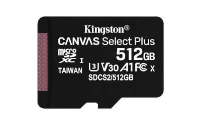Carte Micro SDXC Canvas Select Plus 512Gb + adapt