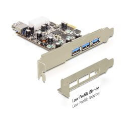 Carte PCI Express USB 3.0 3+1 ports Dual Profile