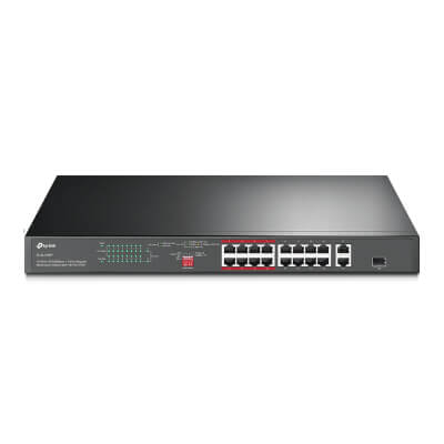 Switch 19 16 ports 10/100 POE+ 150 W + + 2 Giga TP-LINK Switch 19 16 ports 10/100 POE+ 150 W + + 2 Giga TP-LINK