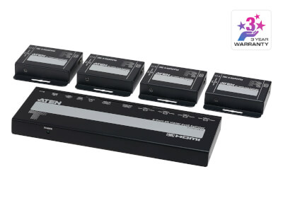 Splitter HDMI 4K Cat 6 avec 4 récepteurs