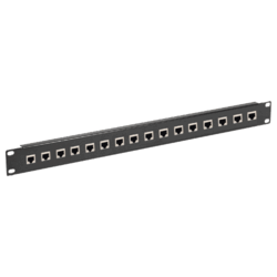 Panneau de brassage 16 ports 19" 1U Cat 6a STP