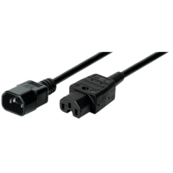 Câble d'alimentation IEC C14 -IEC C15 1.8m 1.5mm²