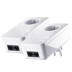 2 adaptateurs CPL M/F 550Mbits 2 ports ethernet