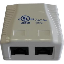 Prise monobloc 2 RJ45 U/UTP Cat 5e