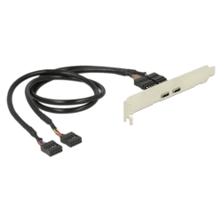 Adaptateur slot USB Type C 2 ports 2.0 Low Profile