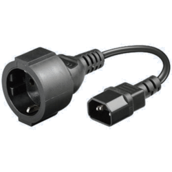 Adaptateur IEC C14(M) vers Shuko(F) 220V/10A 20cm