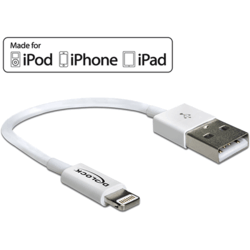 Câble USB2.0 Iphone 5/6 lightning blanc court 15cm
