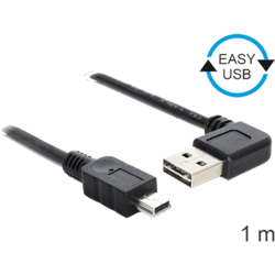 Câble Easy USB 2.0 A M coudé droit /Mini USB M 1m