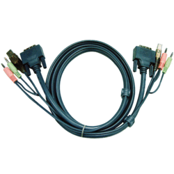 Câble KVM 2L-7D05U - USB/DVI-D/AUDIO 5m