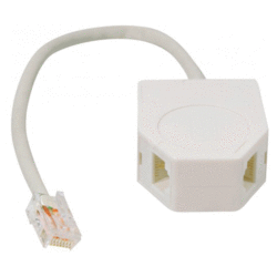 ADAPTATEUR RJ45 M / 2 RJ45F ETHERNET + TELEPHONE