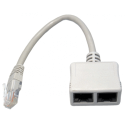 Adaptateur RJ45 Mâle / 2 RJ45 Femelle 4&5 éclatés