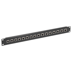 Panneau de brassage 16 ports 19" 1U Cat 6 STP