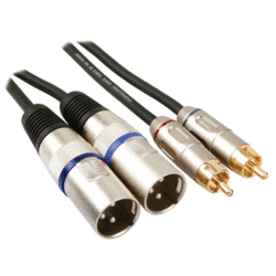 Câble audio 2 x RCA Mâle vers 2 x XLR Mâle 1m