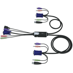 Mini switch KVM 2 ports hybride VGA USB/PS2 audio