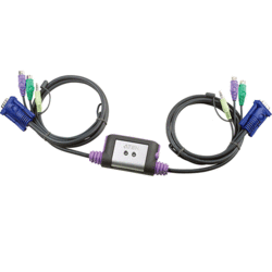 Mini switch KVM 2 ports VGA PS2 audio câbles int.